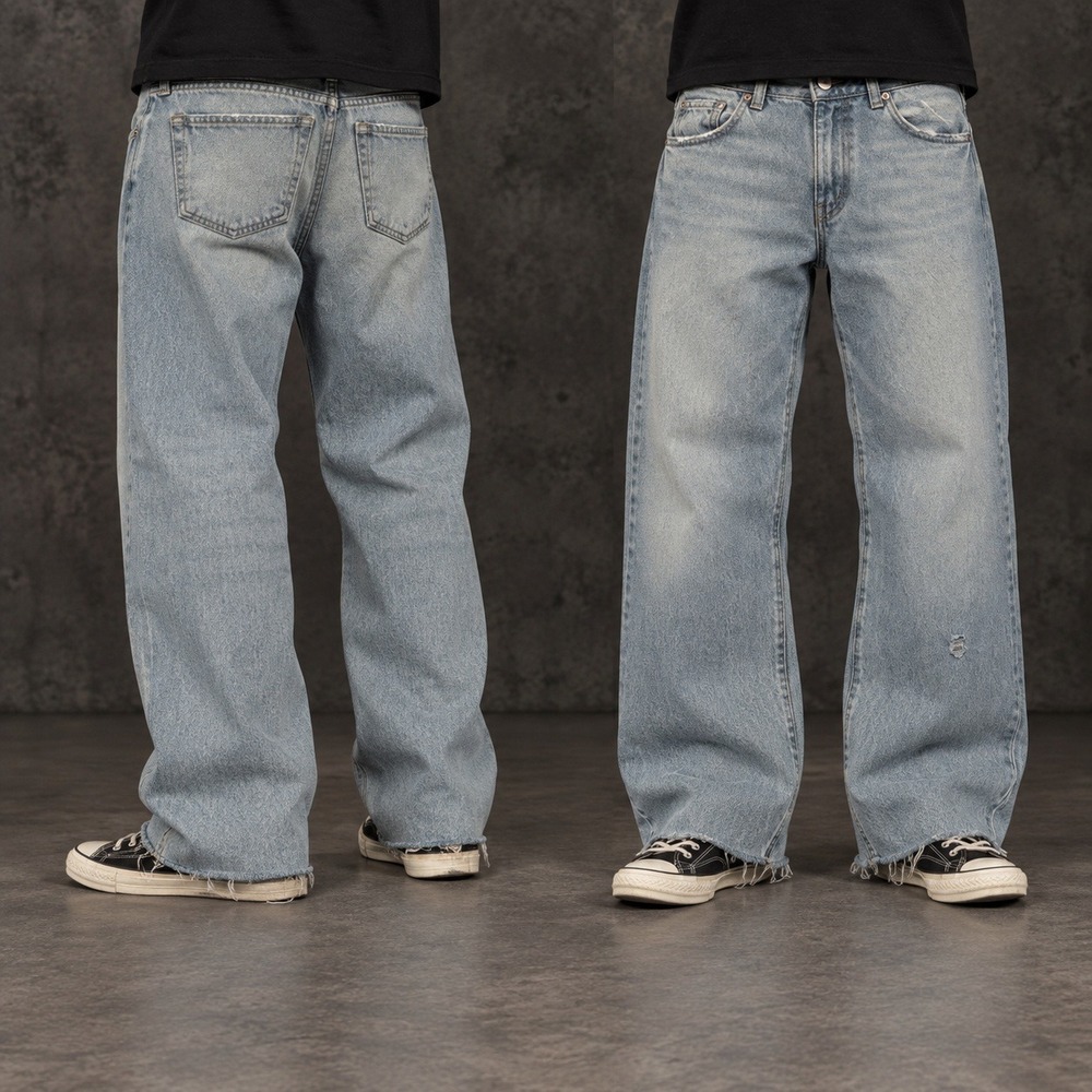 24x28 Blue Light Wash Wide Leg Quality Denim Jeans